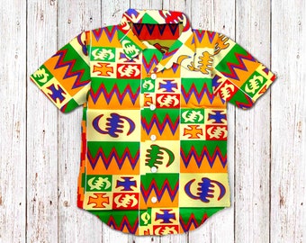 Boy's African Print Shirt, Little Boys Ankara Short Sleeved 100% Cotton Shirt