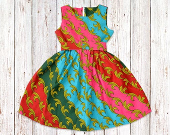 SALE!!!  Size 5-6 years, Girls African Dress,  Ankara Party Little Girls Dress