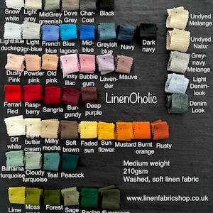 UK store soft linen fabric samples 100% linen softened linen