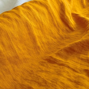 Mustard golden linen fabric UK store Pure linen fabric washed softened flax medium weight