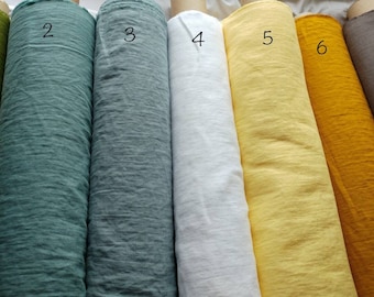 UK store softened linen fabric 7 plain colours