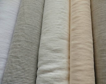 Cream colours UK store 100% pure linen fabric flax Softened 5 different colours