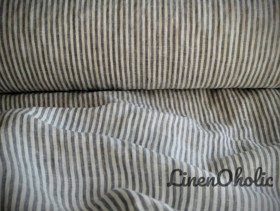 Grey White Striped Lightweight Softened Linen Fabric Uk Singapore Grey White Striped Lightweight Softened, Lightweight Linen Fabric Uk