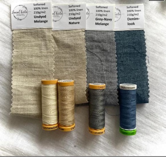 Undyed natur soft linen fabric 210gsm medium weight UK store Natur flax