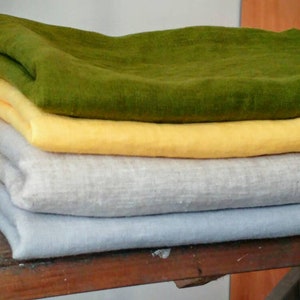 UK store softened linen fabric 4 plain colours natural