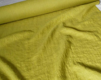 Limoengroene verzachte linnen stof UK Store-kleur Puur verzachte linnen stof vlas middelzwaar