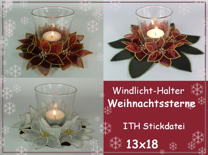 Stickdatei ITH Weihnachten Windlicht 13x18 Anleitung in Deutsch Bild 1