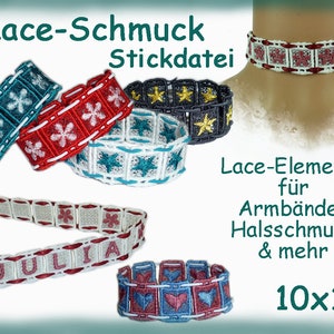 Stickdatei FSL Lace Schmuck Elemente 10x10 Anleitung in Deutsch Bild 1