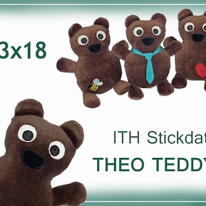 Stickdatei ITH Teddy Theo 13x18 Anleitung in Deutsch Bild 1