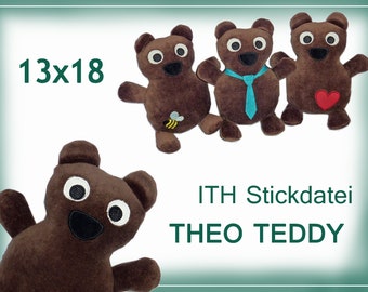 Stickdatei ITH Teddy Theo 13x18 Anleitung in Deutsch