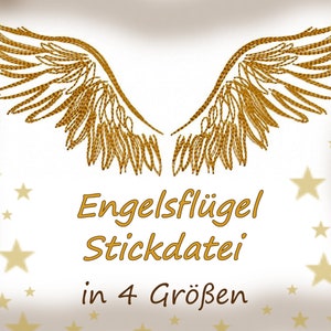 Stickdatei Engelsflügel verschiedene Größen Flügelpaar Engel Flügel Stickmotiv Bild 1