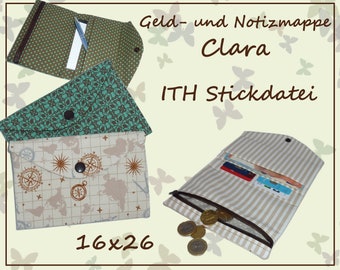 ITH Stickdatei Geldbeutel Clara 16x26 Anleitung in Deutsch