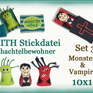 ITH Stickdatei Monster & Vampire 10x10 Anleitung in Deutsch Bild 1