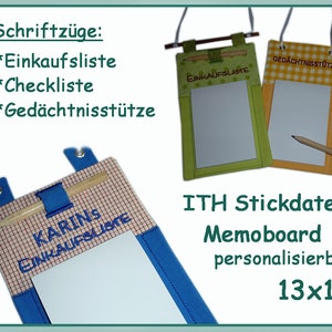 Stickdatei ITH Memoboard personalisierbar 13x18 Anleitung in Deutsch Bild 1