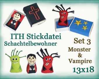 ITH Stickdatei - Monster & Vampire 13x18 Anleitung in Deutsch