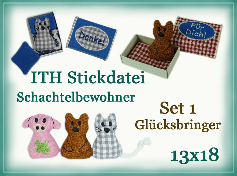 ITH Stickdatei Glücksbringer 13x18 Anleitung in Deutsch Bild 1