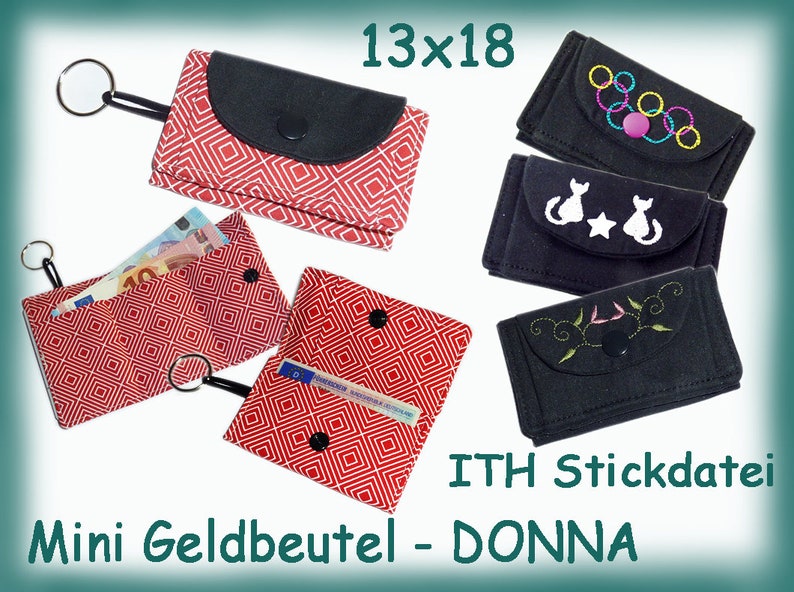 ITH Stickdatei Mini Geldbeutel Donna Anleitung in Deutsch image 1