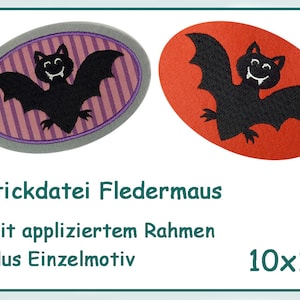 Stickdatei Fledermaus Halloween Bild 1