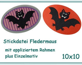 Stickdatei Fledermaus Halloween