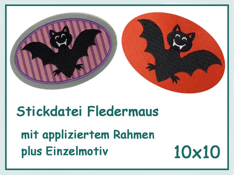 Stickdatei Fledermaus Halloween Bild 1