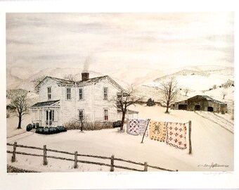 LIMITED EDITION PRINT - Early Winter -  Limited Edition Watercolor Print - Image Size 20&quot; x 14&quot;