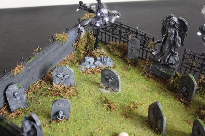 Dollhouse Miniature Spooky Gothic Halloween Haunted Graveyard Etsy