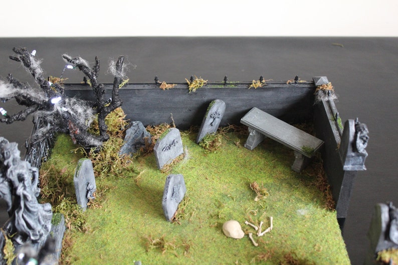 Dollhouse Miniature Spooky Gothic Halloween Haunted Graveyard Etsy