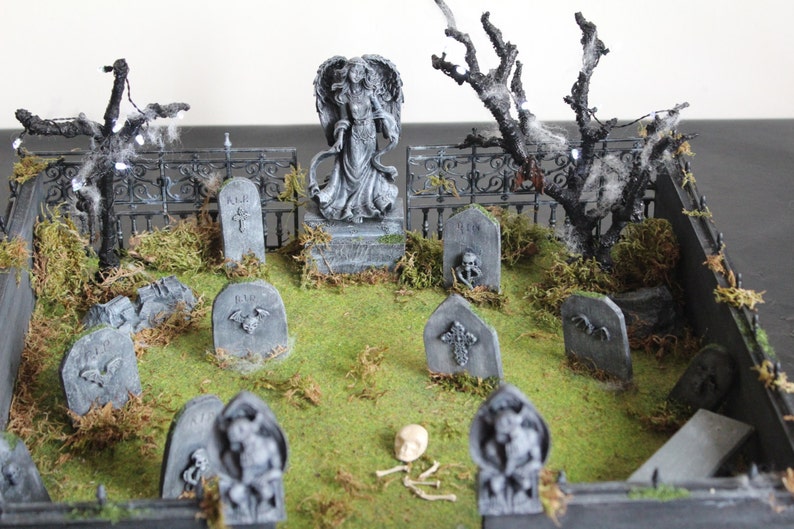 Dollhouse Miniature Spooky Gothic Halloween Haunted Graveyard Etsy