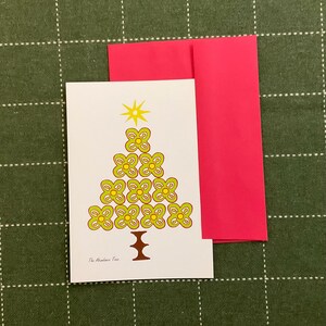Überfluss Baum 6 Adinkra Symbol Weihnachten / Feiertage Karten Baum besteht aus Kolanüssen, die Fülle und Einheit darstellen