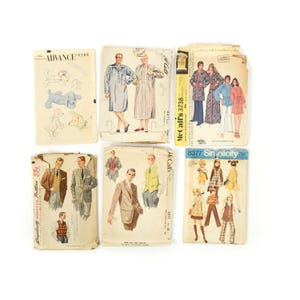 Vintage 50s 60s 70s Simplicity McCalls Retro Men&#39;s Wear Sportscoat Robe Children&#39;s Sewing Patterns