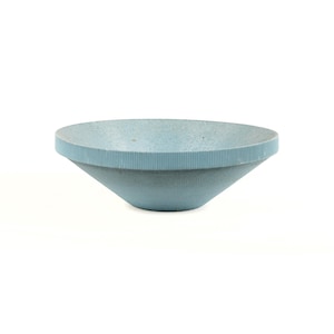 Vintage 80s Gregory Van Pelt Flute Blue Corrugated Cardboard Vessel Bowl image 1