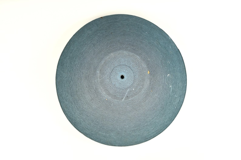 Vintage 80s Gregory Van Pelt Flute Blue Corrugated Cardboard Vessel Bowl image 9