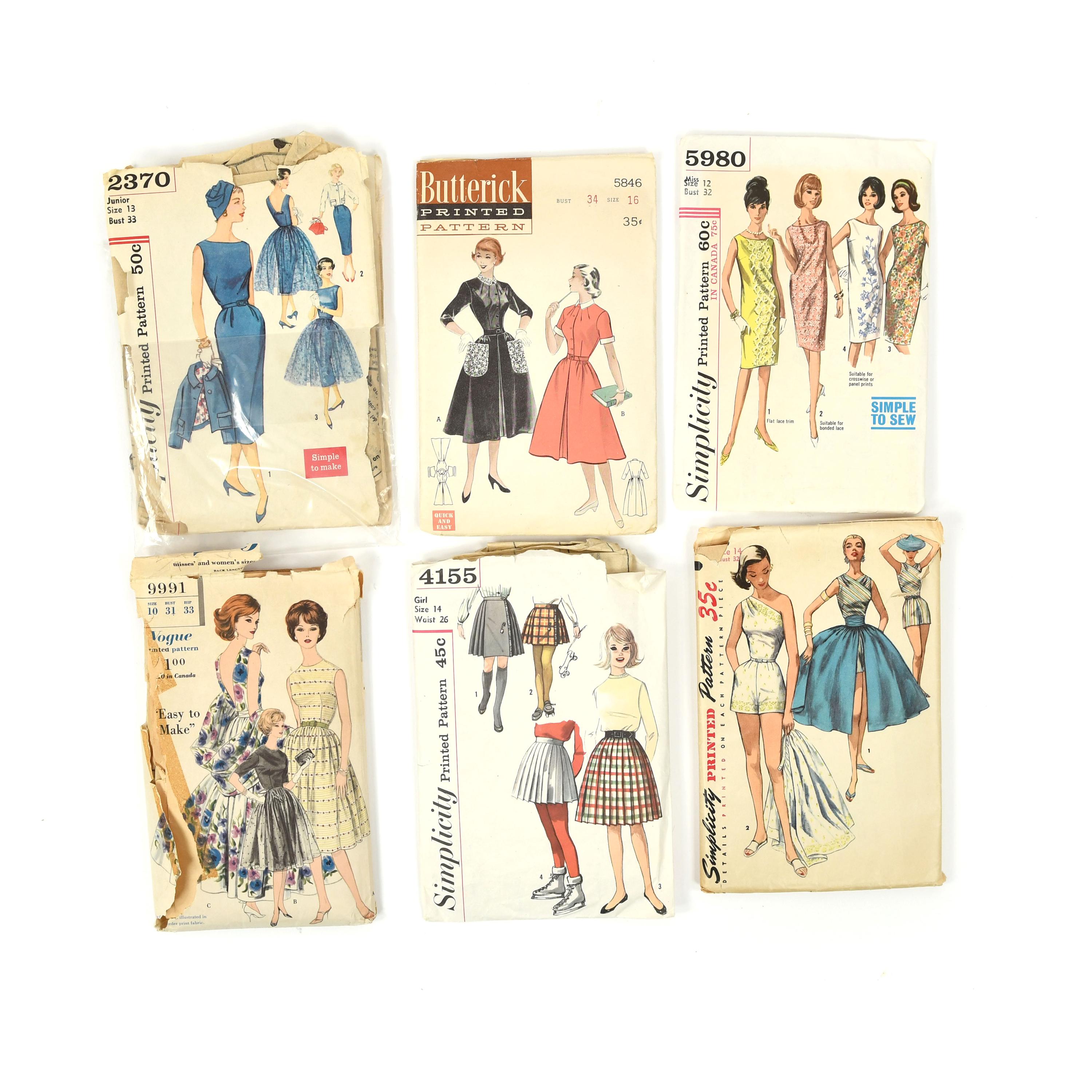 Vintage 50s 60s Simplicity Cocktail Party Dress Skirt Pin up Sewing Patterns  - Etsy