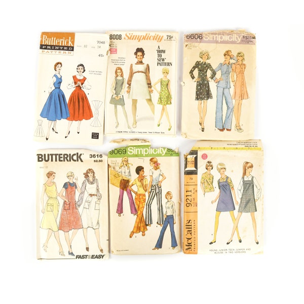 Vintage 50s 60s 70s Simplicity McCalls Retro Mod Dress Pants Outfits Skirt Sewing Patterns