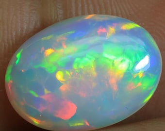 3.75 Cts Honeycomb Ethiopian Opal Gemstone - Oval Shape Opal  - Welo Multi Fire Snack Skin Opal Cabochon - 16x11x4.5mm Genuine Loose Stone