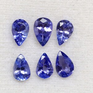 Lot Natural Tanzanite Gemstone Faceted Stone, Tanzanite Cut Stone Loose Gemstone, 2.60 Cts 6 - Pcs 6x4-6.5x4.3mm