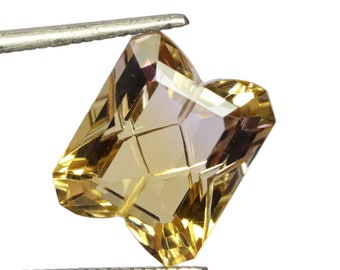 Fancy Carved Ametrine Gemstone: Faceted Jewelry Stone (11x9x5mm)