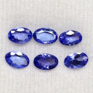 Tanzanite Gemstone, Tanzanite Stone, Tanzanite Cut Stone, Faceted Tanzanite, Faceted Oval, Tanzanite Cut Stone, 2.80 Cts 6x4mm 6 Pcs