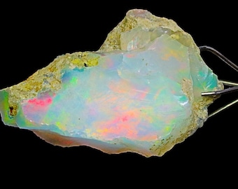 Ethiopian Opal Raw Stone: Multi-Fire Gemstone (24x16x10mm)
