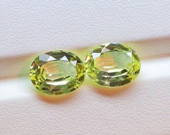 Zafiro amarillo facetado cultivado en laboratorio: corindón ovalado (de 10 x 8 mm a 18 x 13 mm)