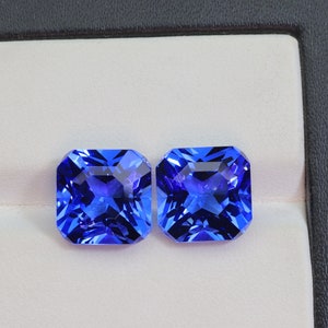 10mm Tanzanite Quartz Gemstone - Blue Tanzanite Stones Best for Earring - Matched Pair - Lab Created Tanzanite - Synthetic Glass Stone