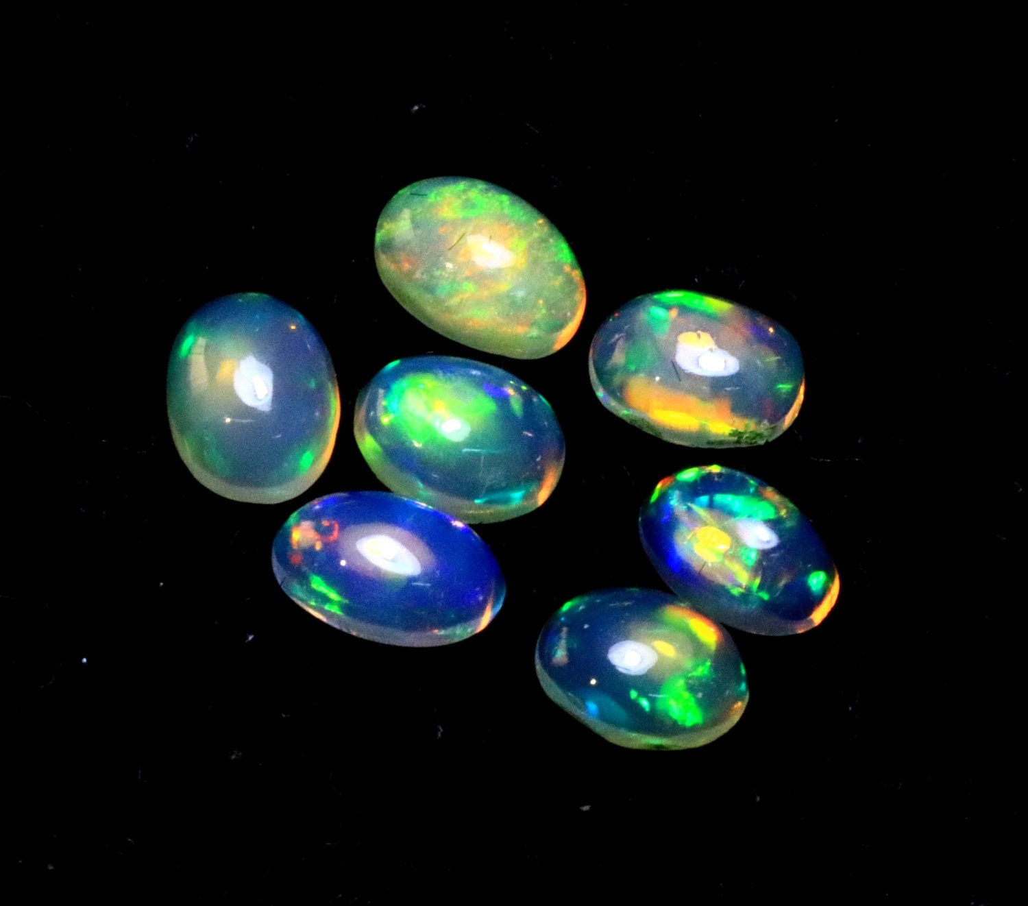 Natural Ethiopian Blue Opal Stone, Polished Uncut Gemstone, Ethiopian Opal  Cabochon Stone, Blue Opal Rough, 9x6mm 12x6mm 10 Pieces 