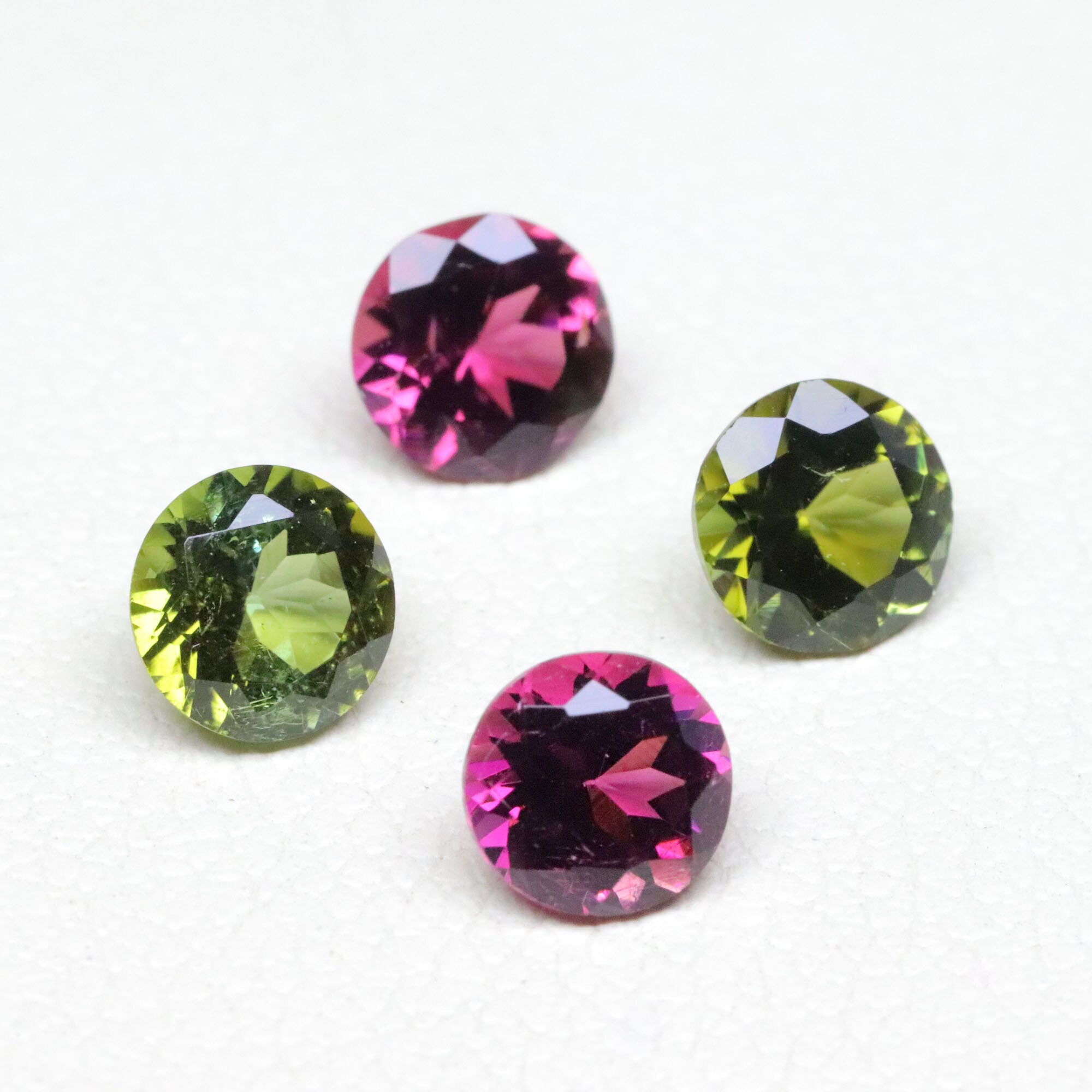 Natural Multi Tourmaline Faceted Beads Strand – 3x3mm Round AAA Quality – 13 Inches (GB-677)