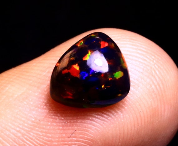 10x8mm Loose Stones Pair Of Natural Black Triplet Opal Stones For Earring N1 