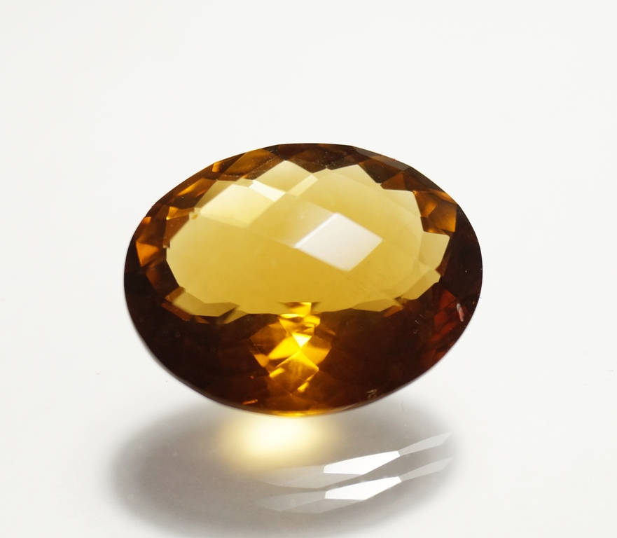 Whisky Quartz Gemstone / Oval Faceted Gemstone 20x16x9.5 mm Etsy