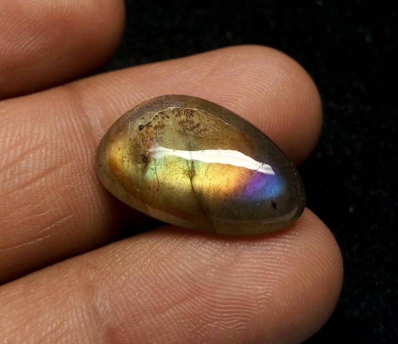 Natural Labradorite Cabochon Gemstone 23x14x5 mm Rainbow Flashy Purple Labradorite Fancy Shape Gemstones