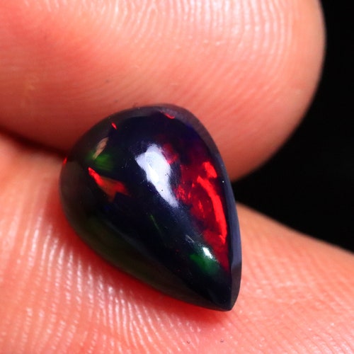Black Opal Multi Fire - Opal Gemstone - Black Opal Cabochon - Multi Opal - Pear Opal - Loose Opal - shops Smooth Black Opal - 2.15 Cts - 12x9x5 mm