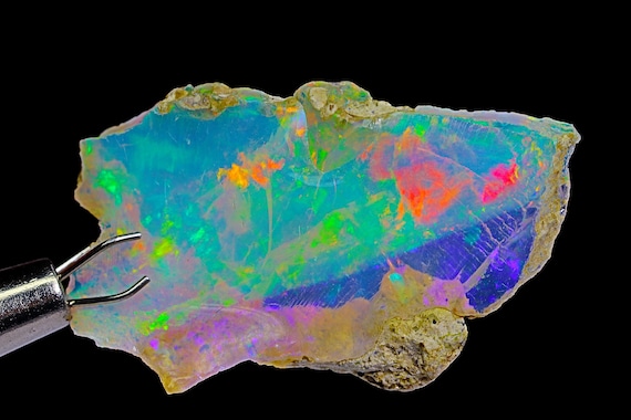 Multi Red Fire Ethiopian Opal Gemstone Opal Stone Opal Raw Opal Rough Stone Raw Stone Opal 10.50 Cts 30x16x5mm Etsy UK