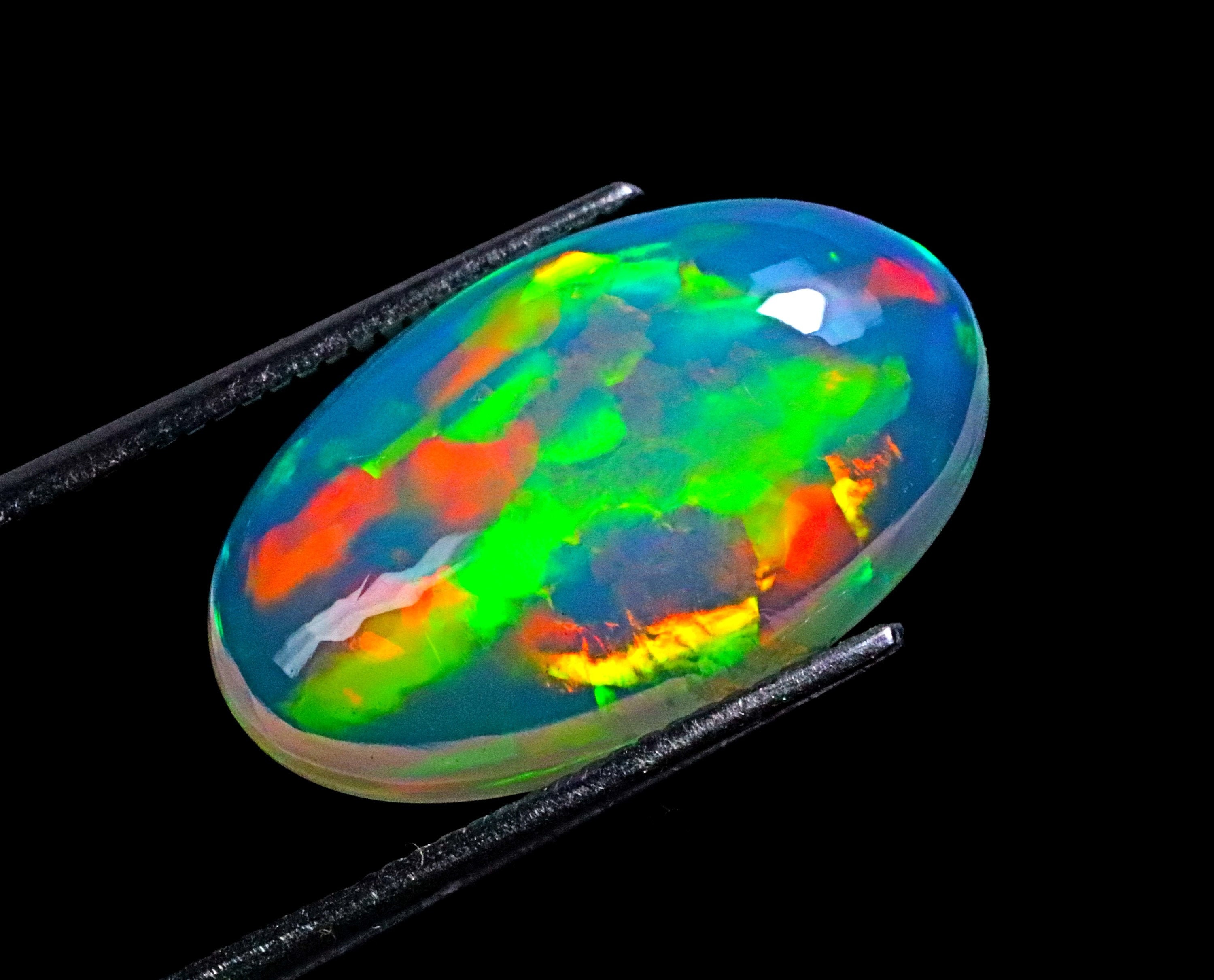 Äthiopischer Opal Cabochon – Natürlicher Weißer Opal, Birnenförmig, 7,5 X 14 Mm, 1,9 Ct