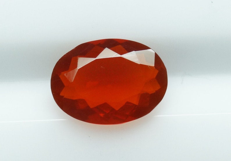 1.95 Cts Mexican Fire Opal Oval Faceted Loose Gemstone / Red | Etsy